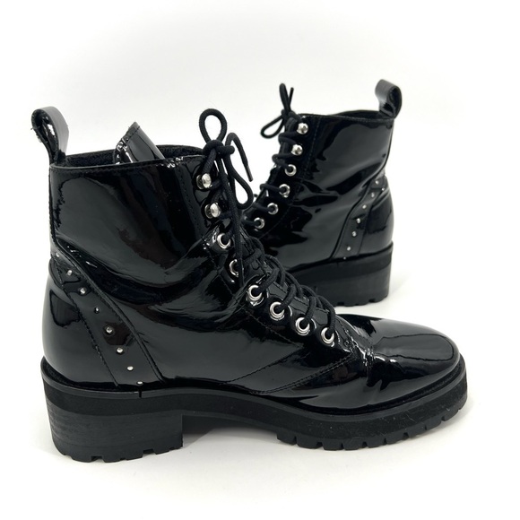 The Kooples Patent Leather Combat Boots with Studs - Picture 1 of 9